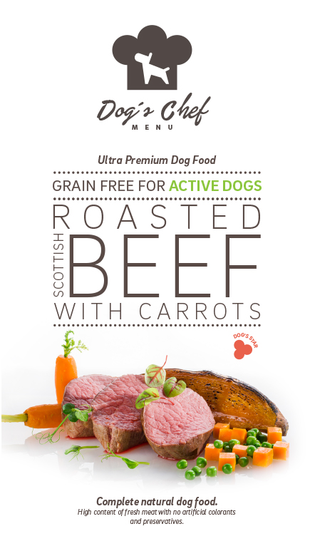 Roasted Scottish Beef with Carrots for ACTIVE DOGS